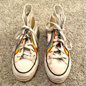 Rainbow pride Converse girls shoes